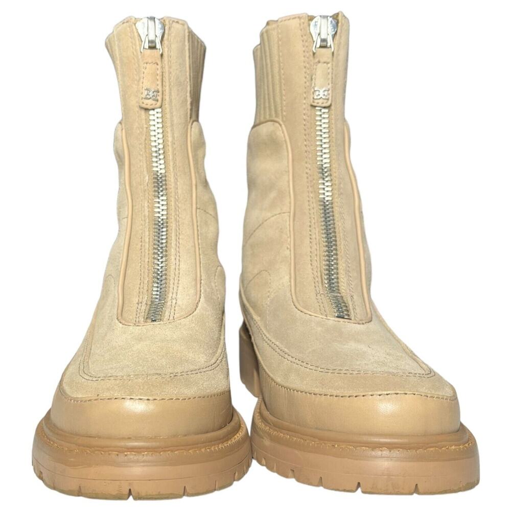 Sam Edelman Boots Womens 8 Leone Leather Chunky Mid Calf Combat Shoes Tan - Picture 5 of 16